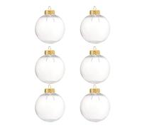 Pack Of 6pcs Round Christmas Ball Decor Removable Cap Pendant Empty Tree Ornament Pendant Fillable Home Decorations New Year Home Decor
