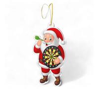 Pack of 6x Christmas Tree Jolly Santa Darts Ornaments 70mm | Complete with Hanging Cord | Bulk Buy Combo Deal | Made from 6mm Thick Printed Acrylic | Full Colour Double Sided Print