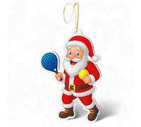 Pack of 6x Christmas Tree Jolly Santa Padel Tennis Bauble Ornaments 70mm | Complete with Hanging Cord | Bulk Buy Combo Deal | Made from 6mm Thick Printed Acrylic | Full Colour Double Sided Print