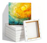 Pack of 7 Canvas for Painting, Stretcher Frame Canvas for Painting, for Crafters, Artists, Acrylic Paints, Acrylic and Oil Painting