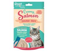 Pack of 7 Creamy Salmon Lickable Treats - Cat Kitten Reward - Vitamins Meal Topper Pet Food Reusable Bag Pouch Resealable