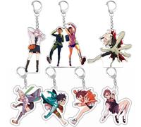Pack of 7 Dan Da Dang Keychain Anime Dandadans Figure AyaseMomo ShiratoriAira Cosplay Keyring Pendant Dandadans Acryl Chain Decor Collection