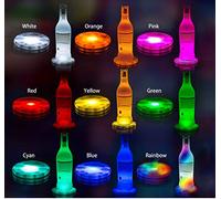 Pack of 7 Drink Coaster with LED Light Novelty Light Up Reusable for Bottle Cup Glass Bar Party Wedding Decor Favour Pack of 7 Ultra Slim Pieces for All Occasions Battery Included