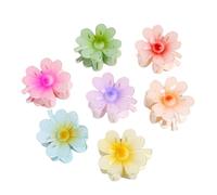 Pack of 7 Four Leaf Clover Hair Clips Women, Hawaiian Claw Clip, Non-Slip Hair Clip, Hair Jaw Clips, Strong Hold, Claw Clips, Hair Styling Accessories, Party, Beach, Pool, Holiday, Random Colour