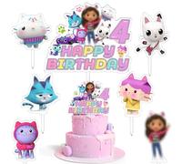 Pack of 7 Gabb Birthday Decoration, Gabb Birthday, Gabb Cake Decoration, Children's Happy Birthday Cake Decoration, Cake Decoration Girls, Cake Topper, Cupcake Inserts, Birthday Decoration 4 Years