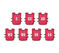 (Pack of 7) Mesh Netball Training Bibs (Infants, Kids) Kids Red Kids Red