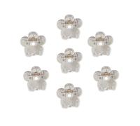 Pack of 7 mini flower hair clips, 2 cm, small hair clips for women, mini hair claw clips, strong hold, hair accessories, claw clips, hair styling accessories, everyday party, holiday, transparent