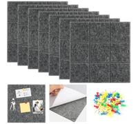 Pack of 7 Notice Boards, Felt, Large, 30 x 30 cm, Felt Notice Board, Self-Adhesive, Felt Board, Notice Board with 50 Pins, Felt Board, Memo Boards Bulletin Board for Offices, Schools, Home Decoration