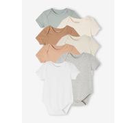 Pack of 7 Short Sleeve Bodysuits, Cutaway Shoulders, BASICS for Babies multicoloured