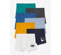 Pack of 7 Stretch Boxers for Boys, Dinosaurs white