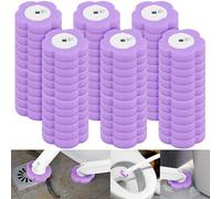 Pack of 72 Disposable Toilet Brush Refills, Sponge Toilet Brushes Refills, Cleaner Refills for Bathroom Brushes for Household Cleaning (Purple, 72 Pieces)