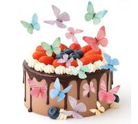 Pack of 72 Edible Butterflies for Cakes, Edible Paper Cake Decoration, Colourful, Rice Paper Cake Decoration Butterfly for Wedding, Birthday, Christening