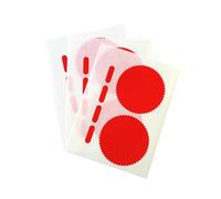 Pack of 72 Red Company Seal Labels 50mm - Serrated Edge, Gloss Dark Red, Certificate Wafer Company Seal Labels, Stickers for Embossing, Awards & Rewards