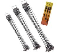 Pack of 72 Stainless Steel Steel Leaders Rigs With Tuning Pegs 3 Different Lengths 15/20/25 cm for Predatory Fish Such As Pike