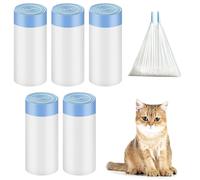 Pack of 75 Biodegradation Bin Liners for Cat Litter Trays, Bin Liners with Carry Handle, Self-Cleaning Cat Litter Tray Bin Bags with Drawstrings