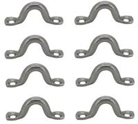 (Pack Of 8) 10mm A4 Marine Stainless Steel Wire Eye Lacing Strap W/ Screws
