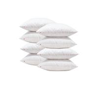 Lancashire Textiles Cushion Pads Generously Filled With Ethically Sourced Duck Feathers Encased In Pure Cambric Cotton Cover 8 Pack 16" x 16" (40cm) - 100% Downproof Cotton Cover - Made in UK