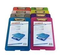 Pack of 8 Assorted Colour A4 Clipboard Box Files