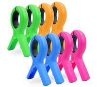 Pack of 8 beach towel clips for beach chairs, large beach towel clips, 5.1 inches, multi-coloured beach towel clips for chairs, cruises and pools, clothes pegs so that your towel does not blow away