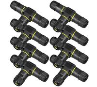 Pack of 8 Cable Connectors Waterproof IP68, 3-Pin T-Shape Junction Box for Diameter 3-12 mm Cable, ABS
