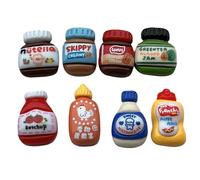 Pack Of 8 Cartoon Sauce Bottle Fridge Magnets With Strong Hold For Kitchen Use Resins Refrigerator Sticekrs Sauce Bottle Fridge Magnets