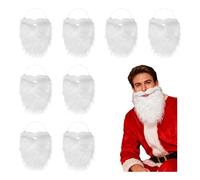 Pack of 8 Christmas Santa Beard, 19 x 22 cm, Funny Santa Beard, Christmas Santa Claus Beard, White Art Beard, Funny Santa Beard, Suitable for Imitating Santa's False Beard