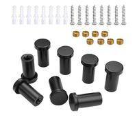Pack of 8 Coat Hooks, Matte Black, Wall Hooks, Black Coat Hooks with Mounting Screws, Round Wall Hooks, Towel Hooks for Bathroom, Study and Living Room