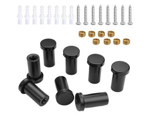 Pack of 8 Coat Hooks, Matte Black, Wall Hooks, Black Coat Hooks with Mounting Screws, Round Wall Hooks, Towel Hooks for Bathroom, Study and Living Room