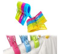 Pack of 8 Colours Giant Clothes Pegs, Large Colourful Towel Clips, Large Sturdy Plastic Towel Clips, 4 Colourful, Keep Your Towel From Blowing Away, for Beach Towel, Bath Towel, Carpet, Clothing