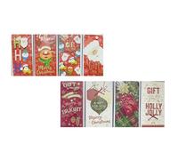 Pack of 8 Contemporary Cute Traditional Christmas Money Envelopes Gift Card Voucher Wallet| Random Selection| Lovely Seasonal Greetings Quality Paper Envelops| Self Sealing