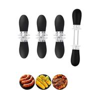 Pack of 8 Corn Holders, Stainless Steel, Corn Skewers, Black, Rustproof Corn on the Cob Skewers for BBQ and Kitchen, Non-Slip Double Prong Corn Holder, Reusable Corn Pick Forks