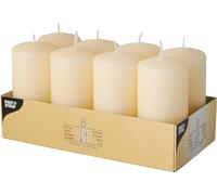 PAPSTAR 17981 Pillar Candles Ø 50 x 100 mm - Pack of 8 - Cream