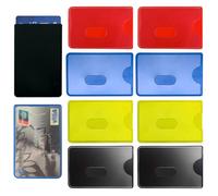 Pack of 8 Credit Card Protective Cases RFID NFC Blocker Multicoloured Certified High Quality Hard Plastic Transparent Protection for Credit Cards and Contactless Cards Durable Stable Corrosion