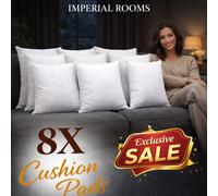 (Pack of 8) Cushion Pads Inserts - Premium Hollowfibre Filled Pillow Pads-Premium Quality Sofa Cushions