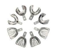 PACK of 8 Dental Impression Trays Individual, Without Teeth, Without Perforations - 4 Lower and 4 Upper - Impression Trays - High-strength - Stainless Steel Impression Tray - For Dental Professionals