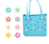 Pack of 8 Flower Accessories for Beach Bag, Charms for Bogg Bag Accessories, Compatible with Bogg Bag & Simply Southern, DIY Charms, Pin Flowers Bag Pendants, Beach Bags Accessories for Women
