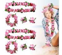 Pack of 8 Flower Chain Hair Accessories, Hawaii Chain Flowers Birthday Decoration, Hawaii Outfit Women, Malle Accessories, Garden Party Decoration, Haw Dress, Flower Chain Bicycle, Beach Party