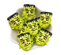 Pack of 8 Halloween Theme Frankenstein Head Face Craft Supplies Supply Resin Cabochon DIY Crafting Junk Charm Plastic Charms Flat Back Phone Custom Acrylic Jewellery Case Making 22-25mm