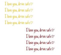 Pack of 8 I Love You Drive Safe Sticker, Car Sticker Mirror Exterior I Love You, Drive Safe I Love You Rear View Mirror Sticker, Drive Careful Car Interior Decorative Sticker (#D)