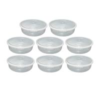 Pack of 8 Large Clear Round 3D Printer Filament Storage Containers - 2.5L Airtight Moisture-Proof Plastic Boxes with Lids | Stackable Dry Spool Storage Solution for Filament Organisation