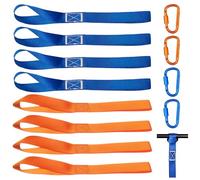 Pack of 8 Lashing Loops, Nylon Lashing Loops, Motorcycle with 4 Screw Carabiners, Load Capacity 1000 kg Loops Strap for Car, Motorcycle Transport, Bicycle Camping - 40.5 cm x 2.5 cm