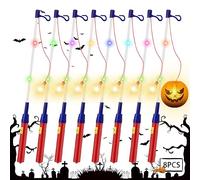 Pack of 8 LED Lantern Sticks, Children's LED for St Martin, LED Electronic Lantern Stick, Lantern Rod for Children, 40 cm, Lantern Rod for Halloween, Children's Parties, Costume Parties