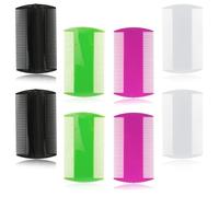 Pack of 8 Lice Comb Flea Comb Dogs, Plastic Double-Sided Nit Comb for Cats and Dogs, for Removing Flea, Lice and Dandruff
