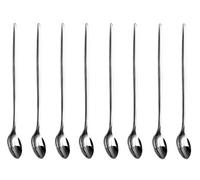 Pack of 8 - Long Handle Stainless Steel Latte Spoons Ideal for Coffee Dessert & Ice Cream Sundae by Kitchen Stars