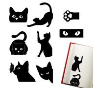 Pack of 8 Magnetic Bookmarks Cats Magnet Page Markers Cat Shadow Bookmark Assorted Cute Book Markers Page Clips Set for Students Teacher School Reading Home Office Supplies