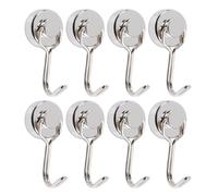 Pack of 8 Magnetic Hooks, Extra Strong, 16 mm Neodymium Magnet Hooks Holds 10 kg, Neodymium Magnets, Hook Magnetic Very Strong, Strong Magnets Hooks for Hanging, Ceiling, Garage