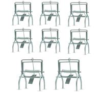 (Pack of 8) Mole Vole Claw Scissor Traps Heavy Duty Professional Quick Traps Kill Fast Metal