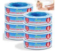 Pack of 8 Nappy Bag Refill Cassettes Compatible with Angelcare Nappy Bin & Litter Locker II Refill Bags, 8 Pack, Not Compatible with Dress Up, Dress Up XL, Classic XL and LitterLocker Fashion.