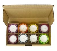 Pack of 8 Natural Citronella Candles - Up to 18 Hours Burn Time Each - Multicoloured Glass Jars - Mosquito & Insect Repellent - Vegetable Wax Blend with Cotton Wick - Lead & Paraffin & Plastic Free