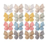 Pack Of 8 Pairs PU Leather Butterfly Hair Clips Trendy Hairpins Soft & Comfortable Fashionable Hair Accessories